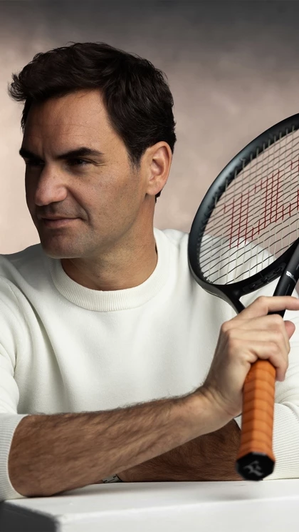 Roger Federer con la racchetta Wilson RF 01