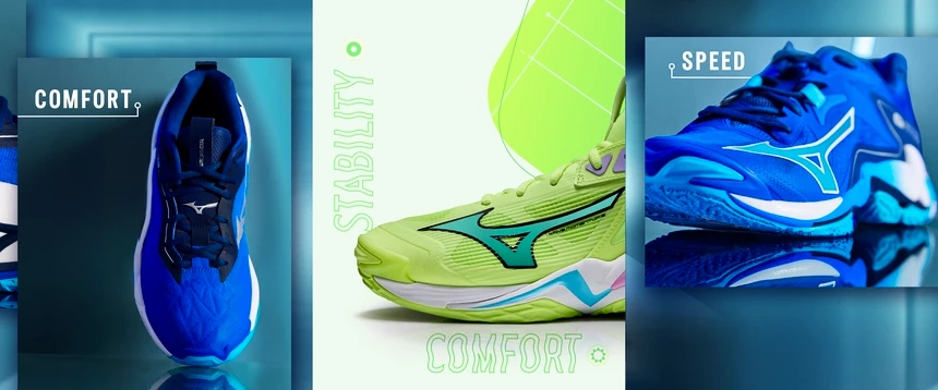 Chaussures indoor Mizuno pour le badminton ou le squash